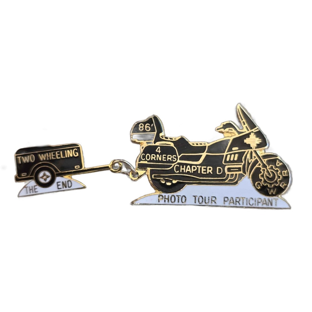 Gold Wing 4 Corners Chapter D Photo Tour Participant Lapel Vest Hat Pin J3